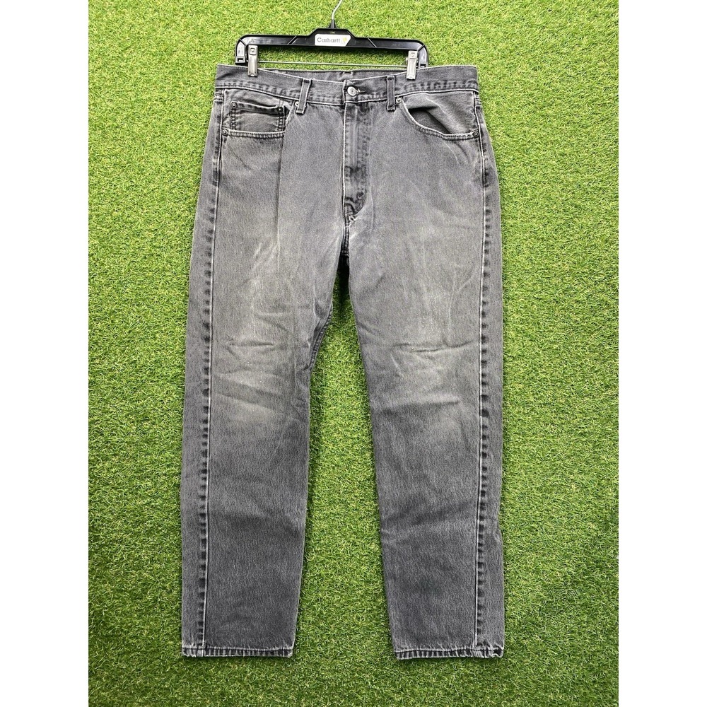 Levis 505 Jeans Mens 38x34 Black Regular Fit Straight Leg 100% Cotton Denim Y2K